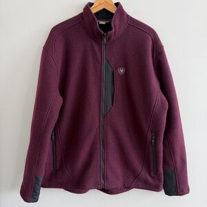 Ariat Men's Bowdrie Bonded Full Zip Stretch Wool Jacket Malbec Heather Size XL